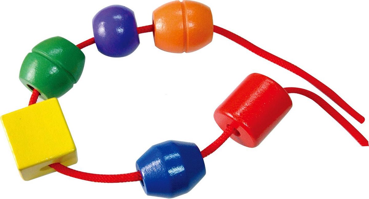 Viga Toys rijgkralen hout groot 30 stuks multicolor