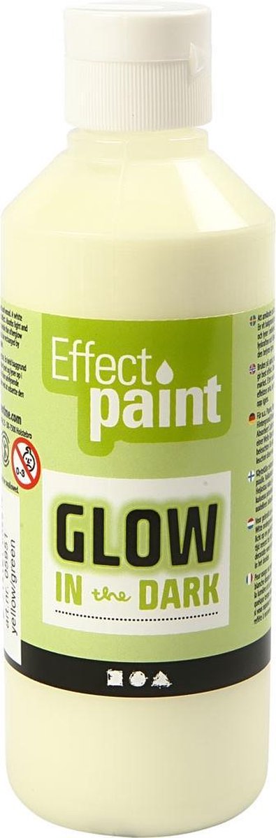 Creotime glow in the dark verf 250 ml - Geel