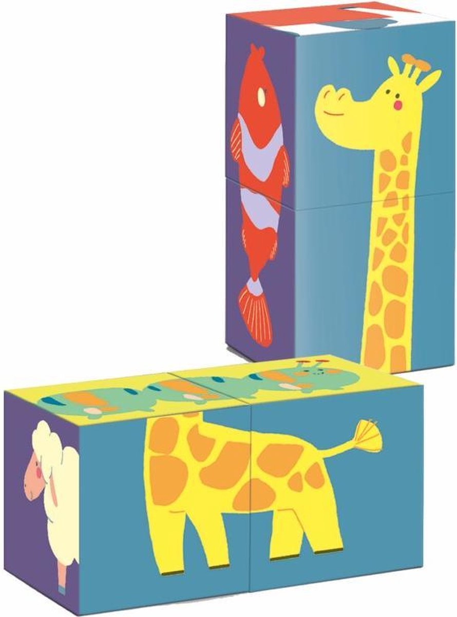 Clementoni blokkenset Shape Cubes dieren 12 delig