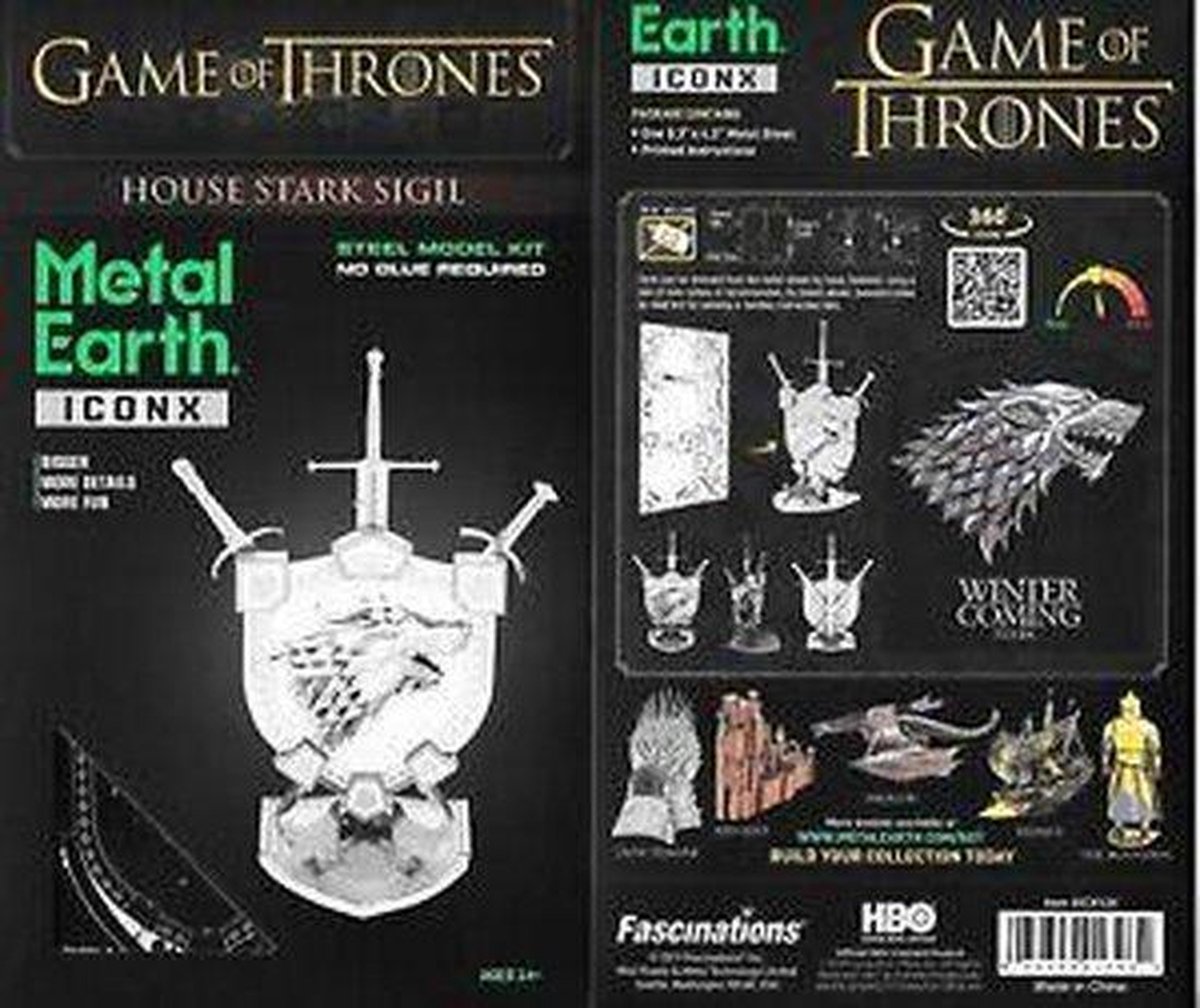 Metal Earth Game of Thrones: Stark schild 11,7 cm