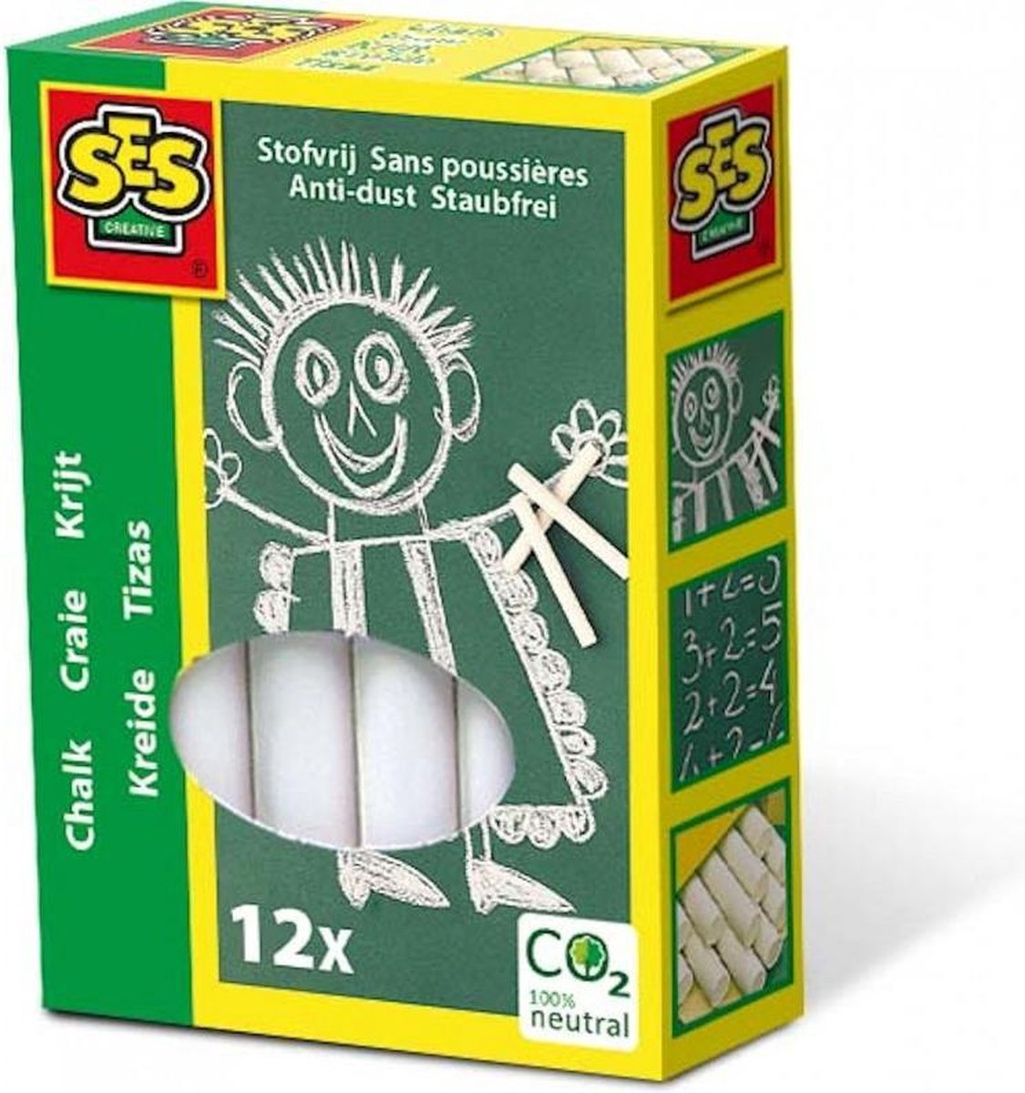 Ses Creative bordkrijtjes junior 12 stuks - Wit