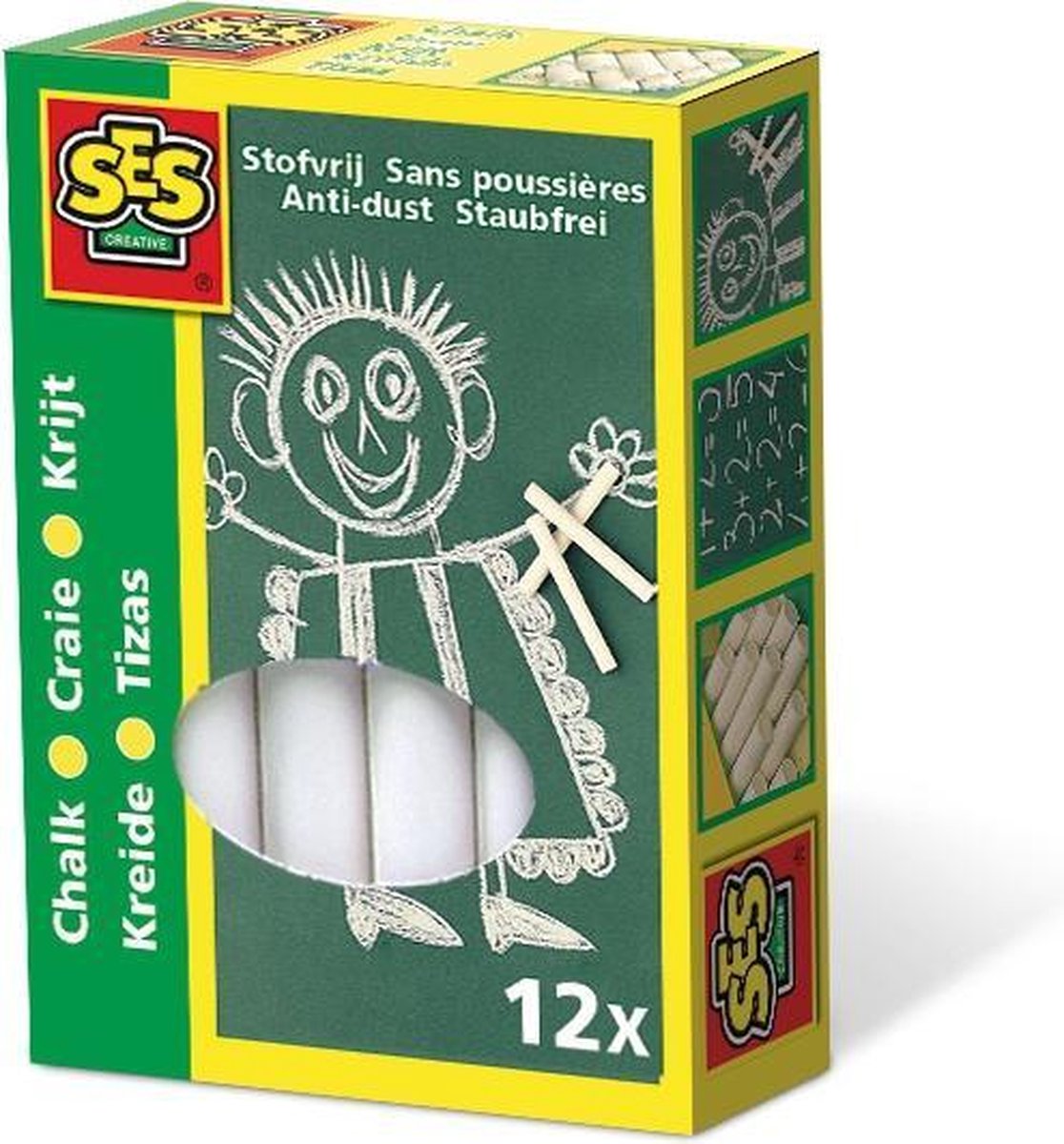 Ses Creative bordkrijtjes junior 12 stuks - Wit
