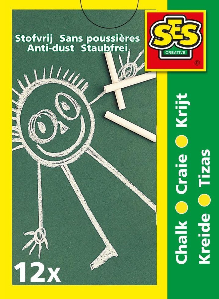 Ses Creative bordkrijtjes junior 12 stuks - Wit