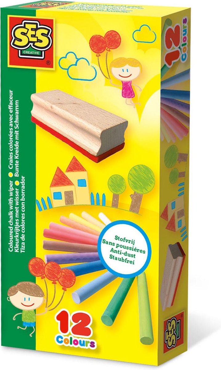 Ses Creative kleurkrijtjes met wisser junior 13 delig