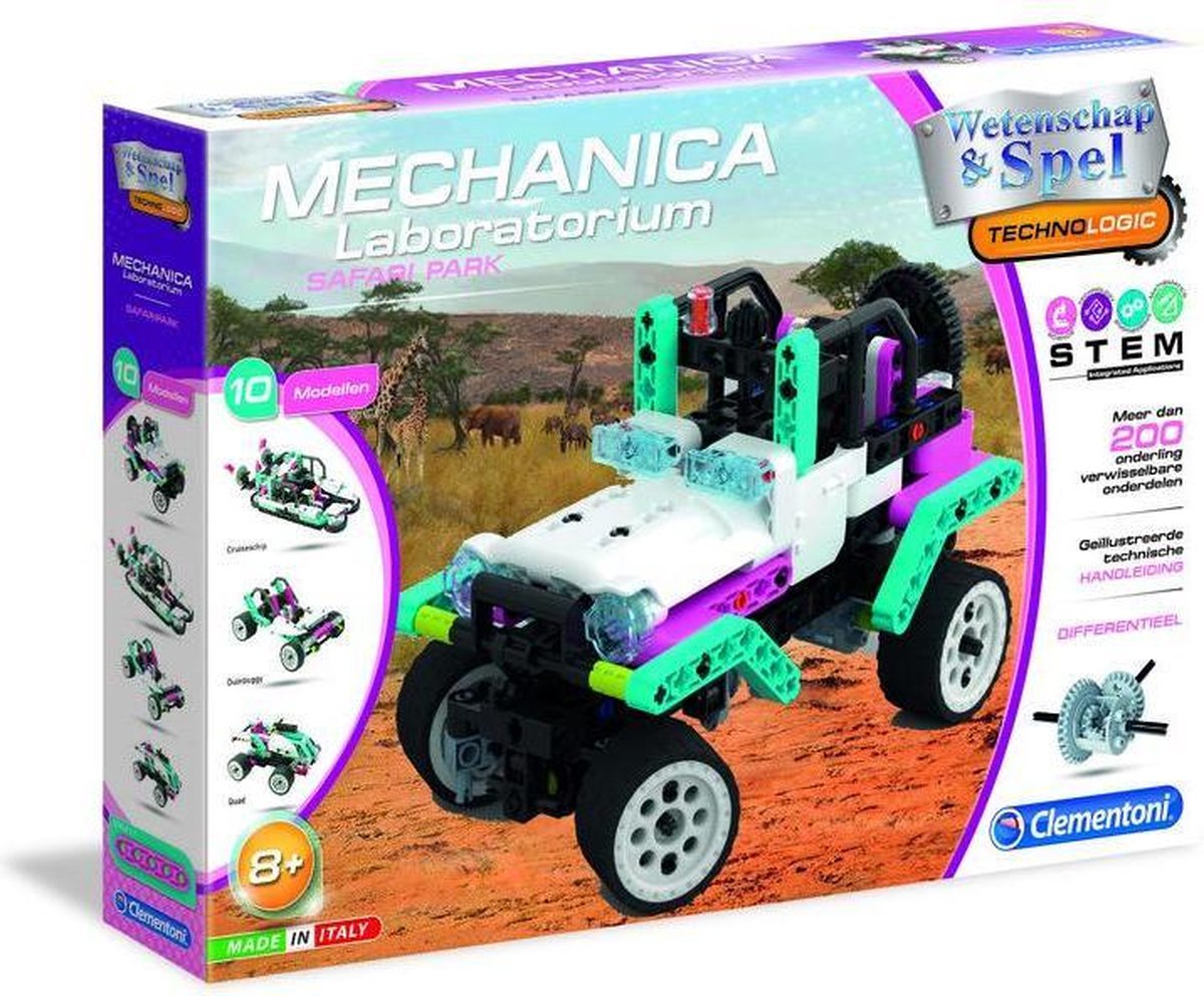 Clementoni bouwpakket voertuigen Mechanica Safari 10 in 1 - Blauw