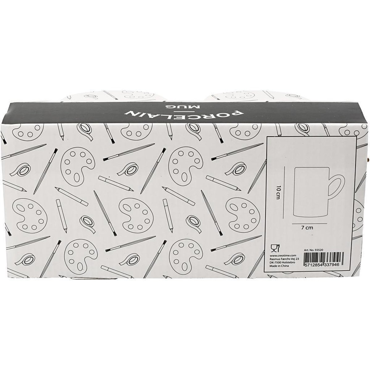 Creative decoreer jouw mok 10 cm 2 stuks - Wit