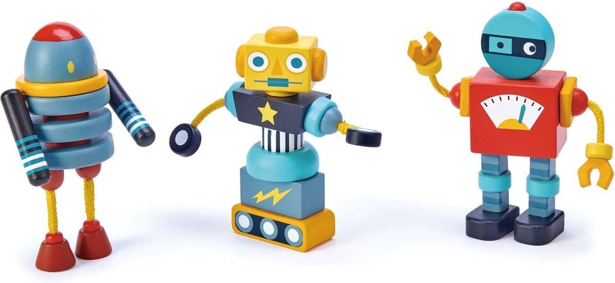 Tender Leaf Toys stapelspel robot junior hout 17 delig