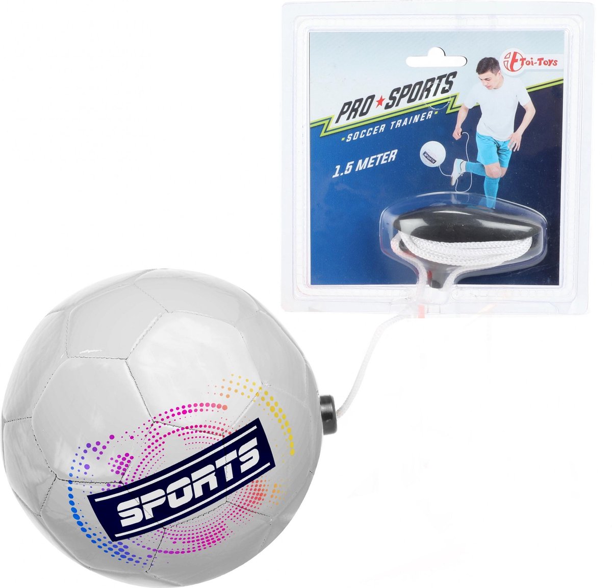 Toi-Toys Toi Toys voetbaltrainer Pro Sports 19 cm kunstleer - Wit
