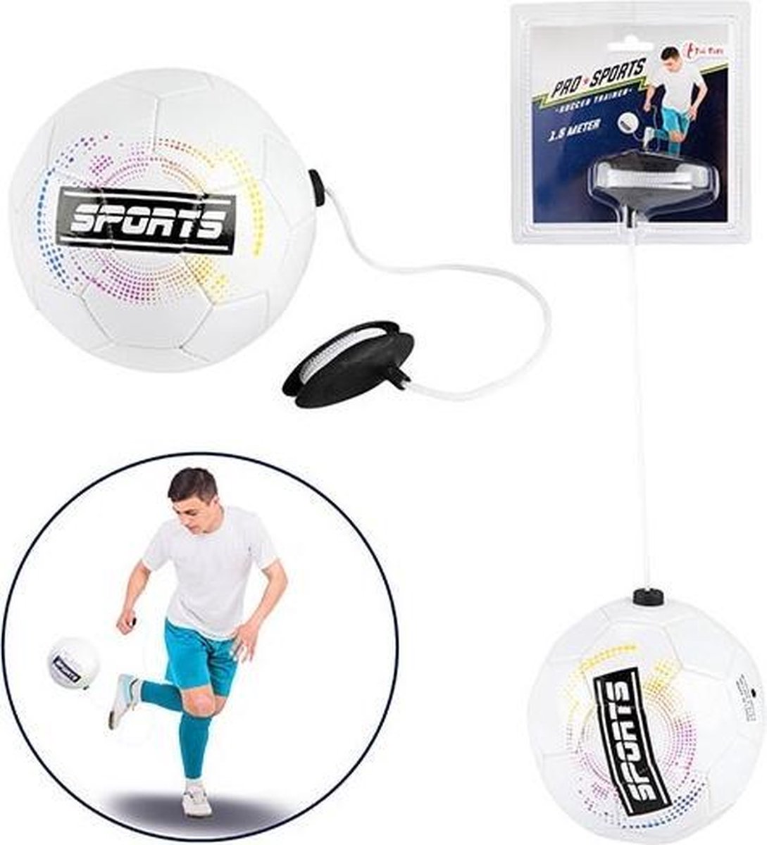 Toi-Toys Toi Toys voetbaltrainer Pro Sports 19 cm kunstleer - Wit