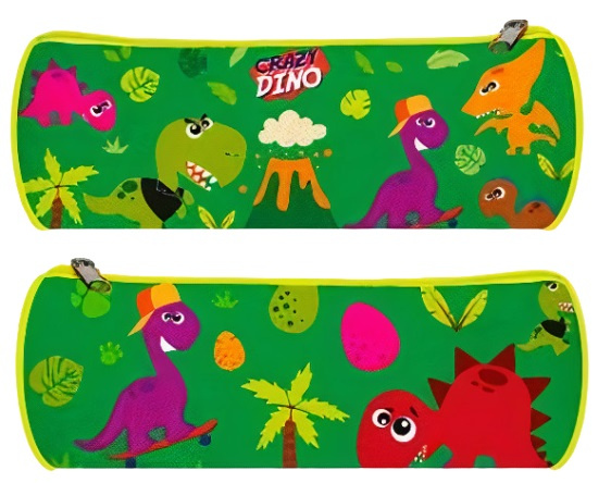 Kids Licensing etui Crazy Dino 22 cm polyester - Groen