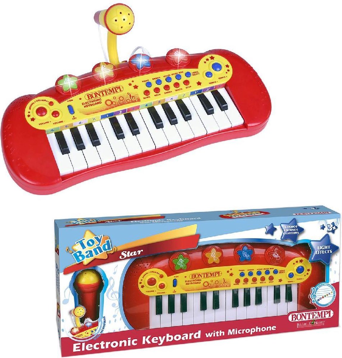 Bontempi keyboard elektronisch junior 33,3 x 22,2 x 12,5 cm - Rood