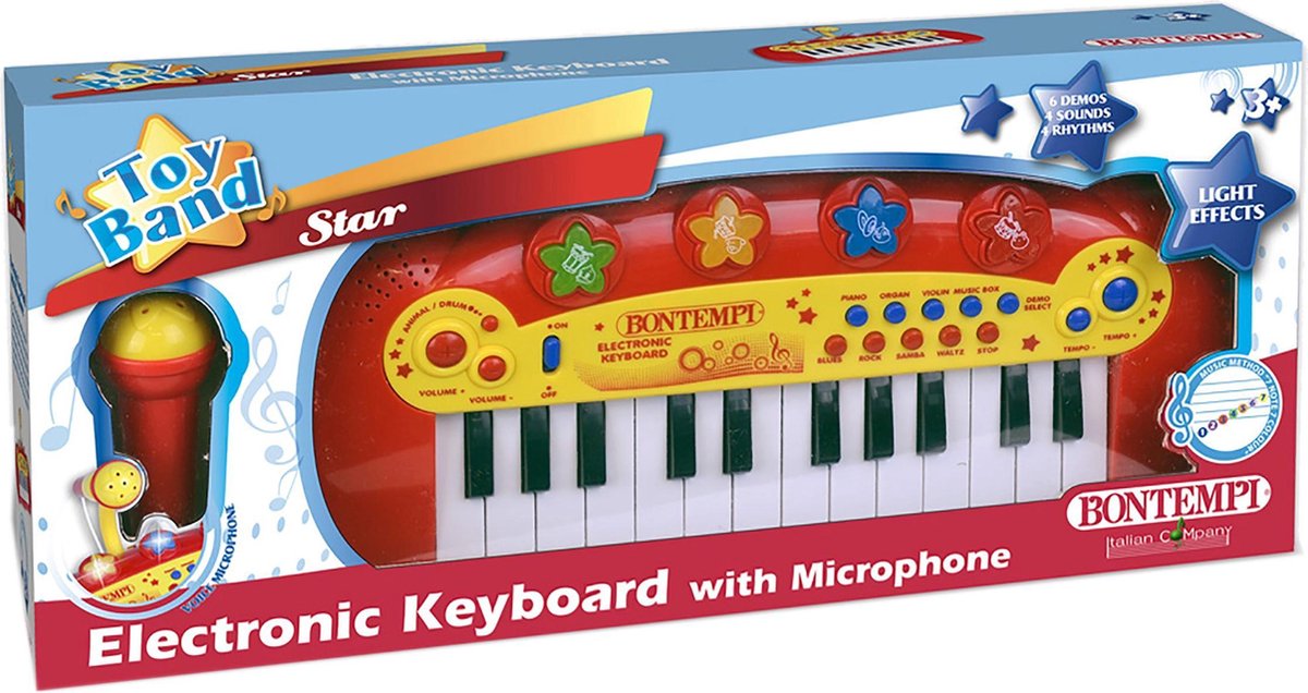 Bontempi keyboard elektronisch junior 33,3 x 22,2 x 12,5 cm - Rood