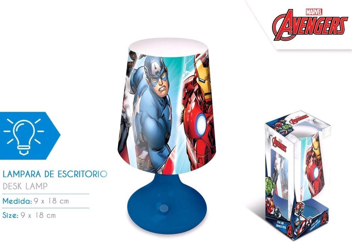 Disney tafellamp Avengers jongens 18 cm/wit - Blauw