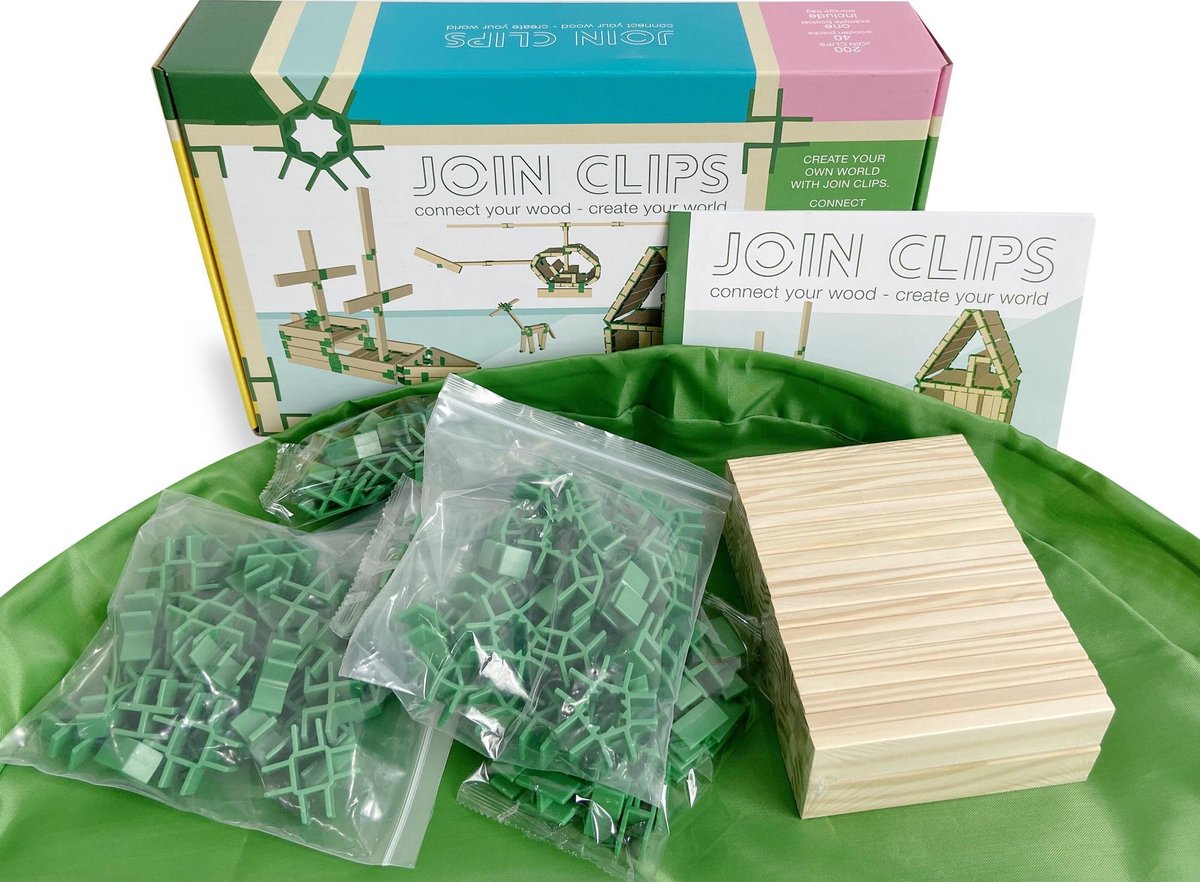 Join Clips speelblokken en opbergkleed 201 delig - Groen