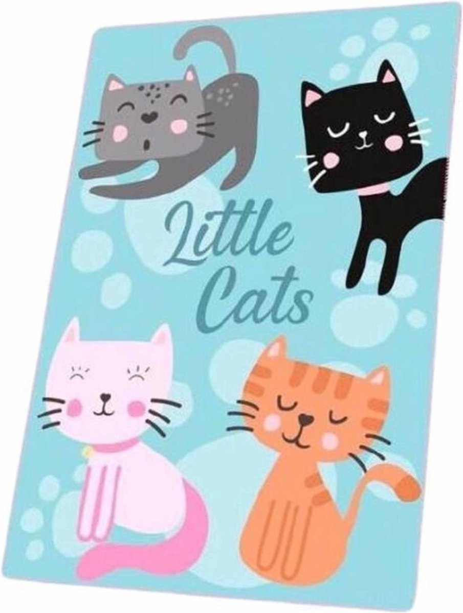 Kids Licensing fleecedeken Little Cats 100 x 150 cm polyester - Blauw