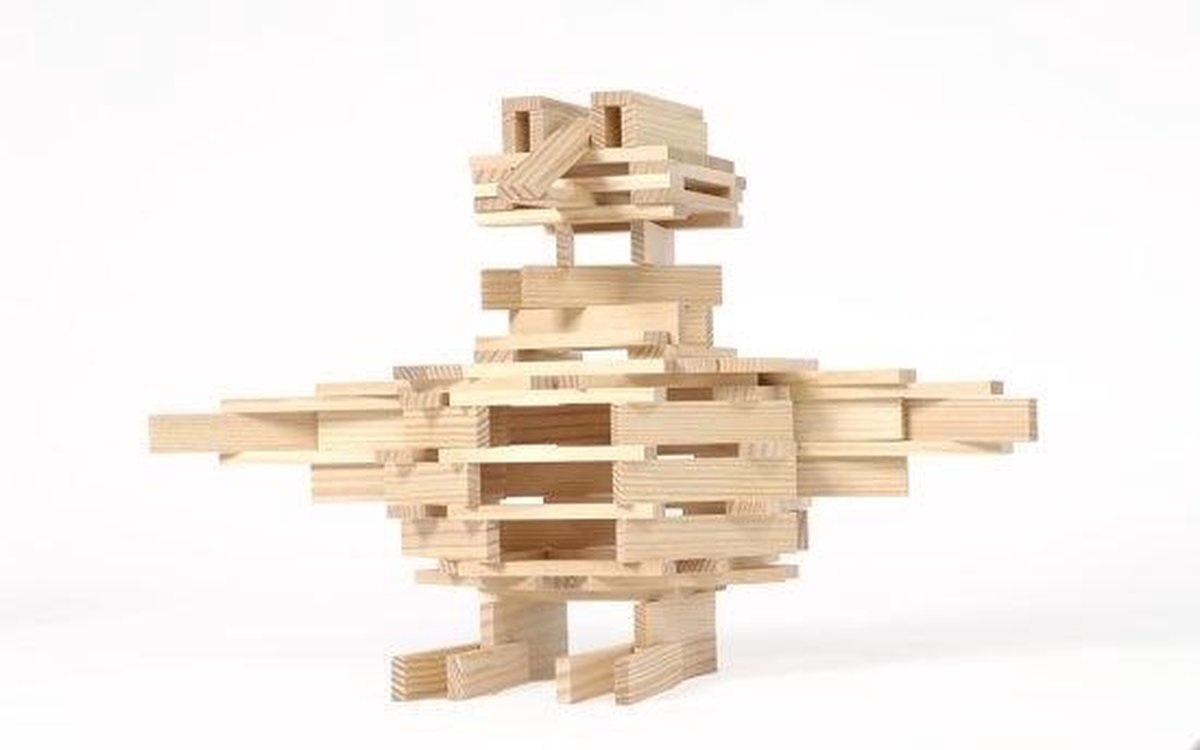 TomTecT bouwkit junior hout/kunststof naturel/blauw 1000 delig