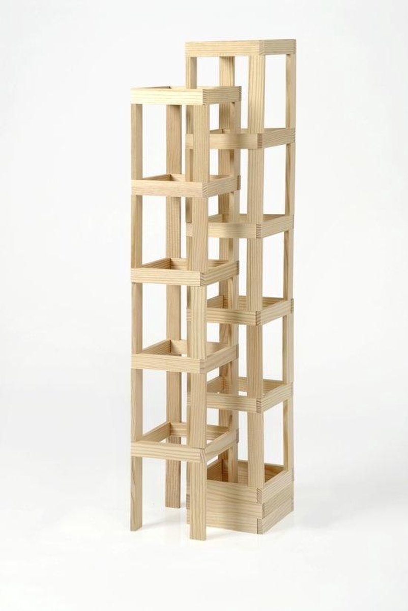 TomTecT bouwkit junior hout/kunststof naturel/blauw 1000 delig
