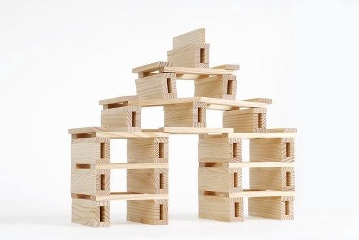 TomTecT bouwkit junior hout/kunststof naturel/blauw 1000 delig