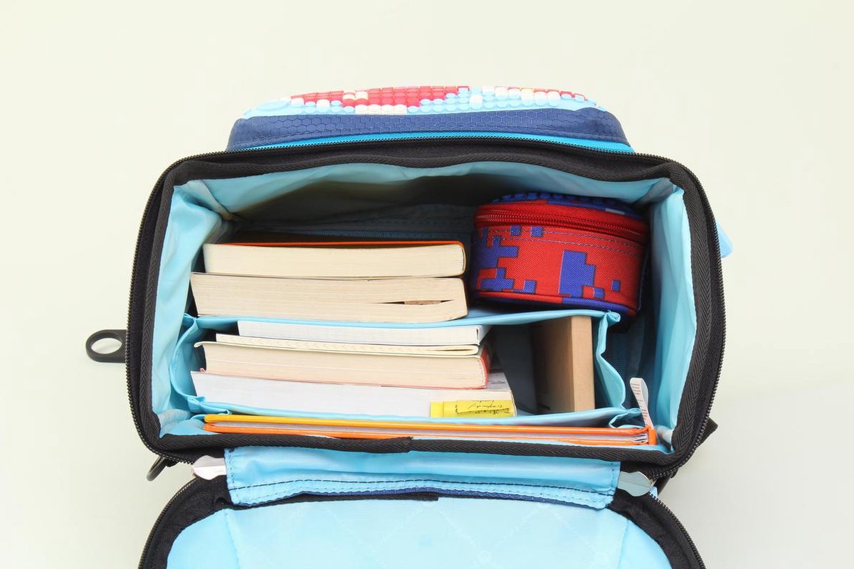 Upixel rugzak Super Class junior 38 cm marine 2 delig - Blauw