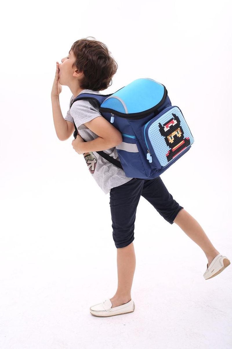 Upixel rugzak Super Class junior 38 cm marine 2 delig - Blauw