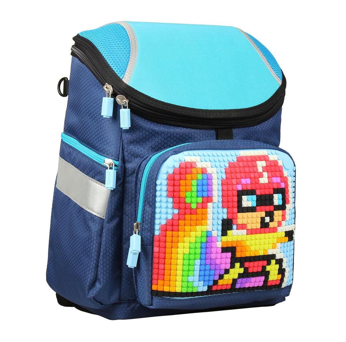 Upixel rugzak Super Class junior 38 cm marine 2 delig - Blauw