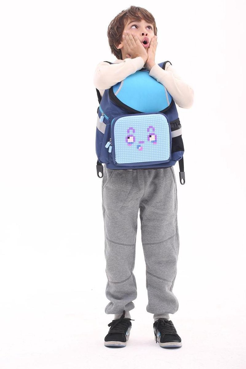 Upixel rugzak Super Class junior 38 cm marine 2 delig - Blauw