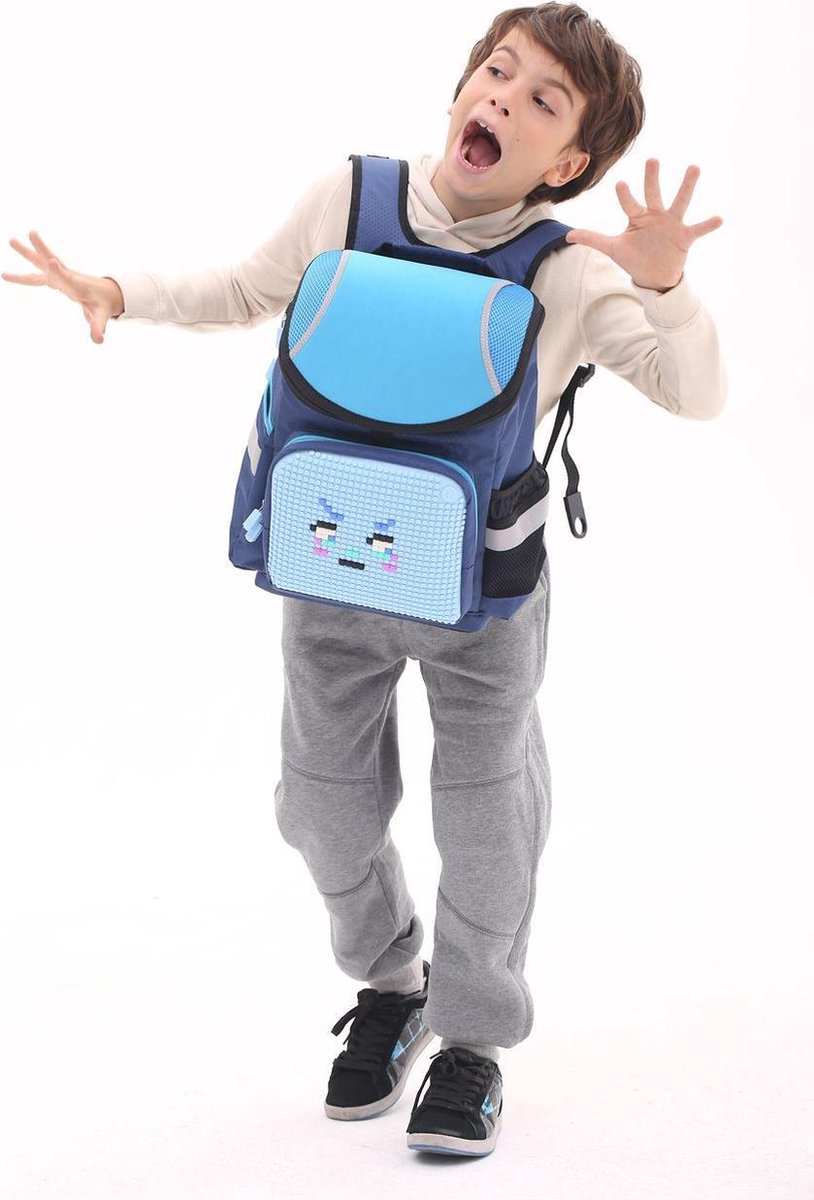 Upixel rugzak Super Class junior 38 cm marine 2 delig - Blauw