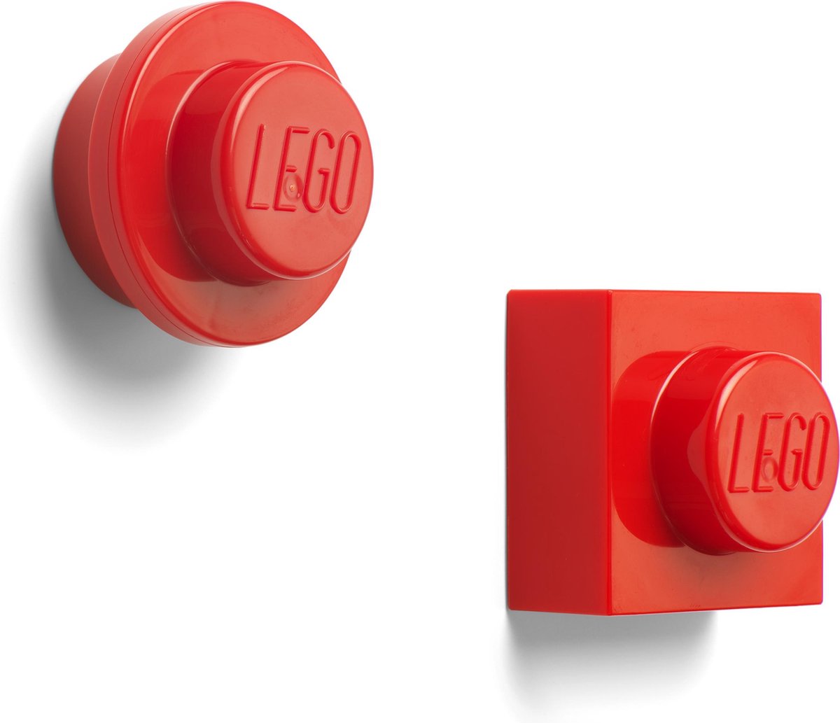 Room Copenhagen LEGO magneten 4,7 cm ABS/metaal 2 stuks - Rood