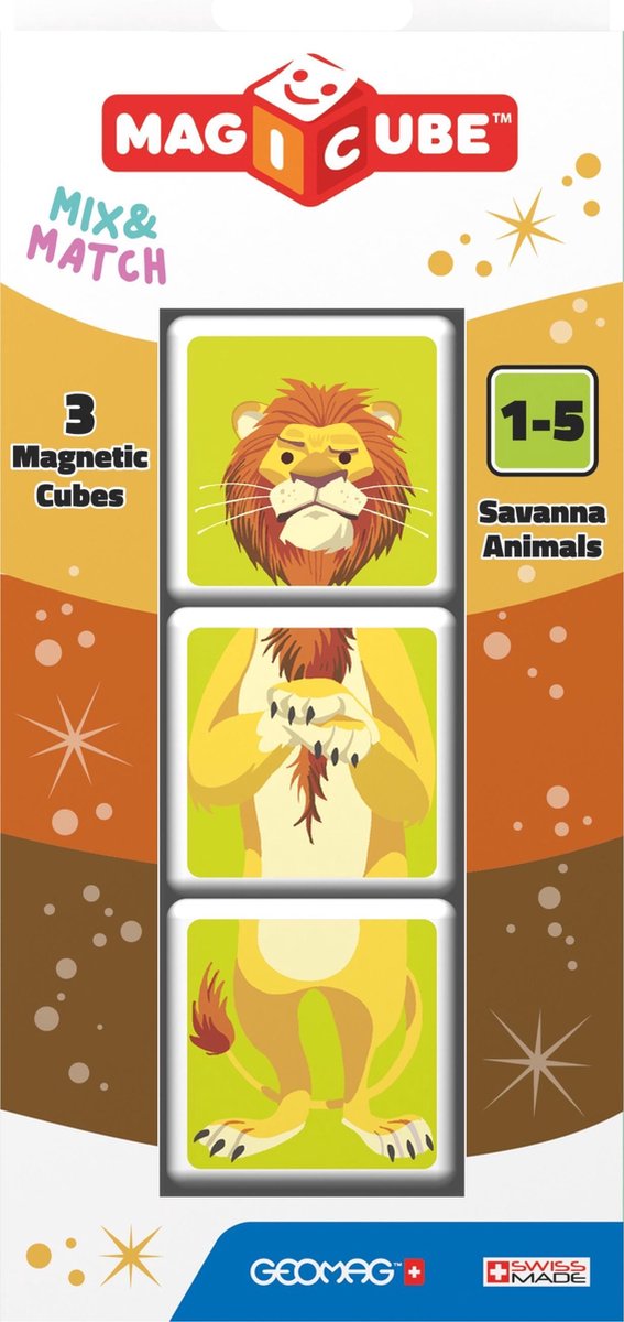 Geomag speelset MagiCube Savanna Animals 4,5 x 20 x 9 cm 3 delig