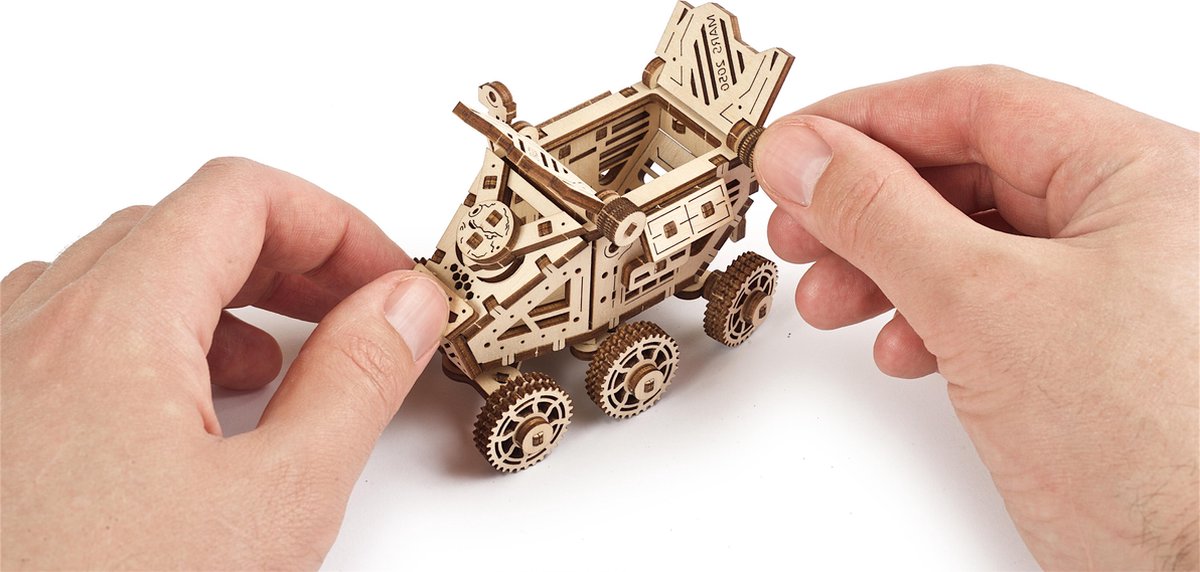 Ugears bouwpakket Mars Buggy 9 x 6,5 x 7 cm hout 96 delig - Bruin