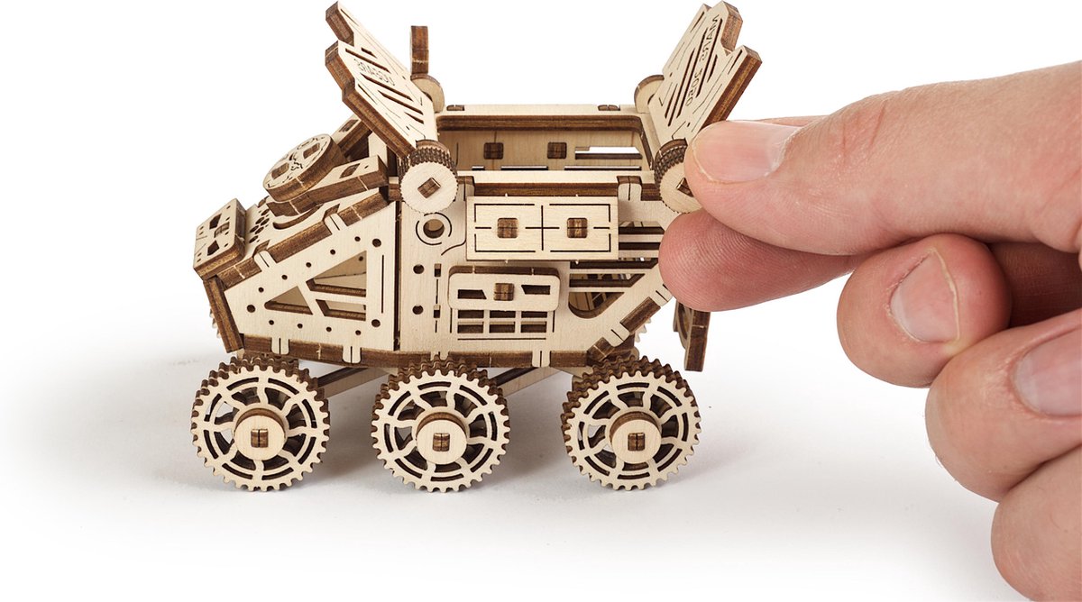 Ugears bouwpakket Mars Buggy 9 x 6,5 x 7 cm hout 96 delig - Bruin