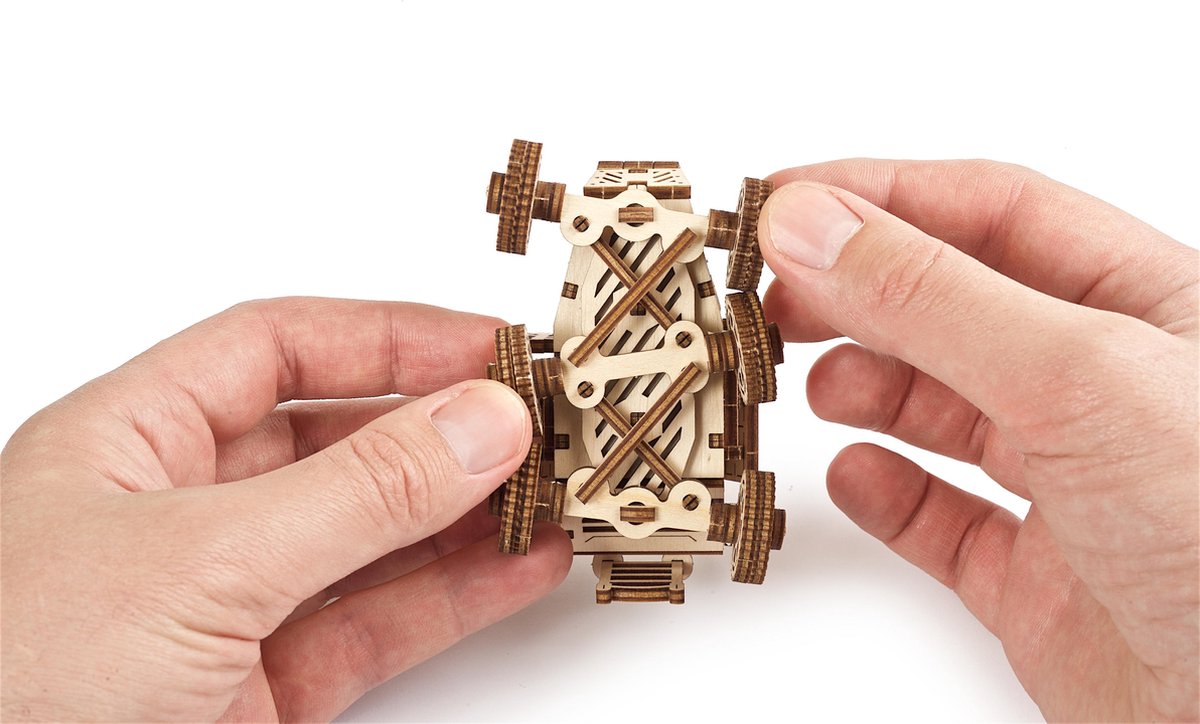 Ugears bouwpakket Mars Buggy 9 x 6,5 x 7 cm hout 96 delig - Bruin
