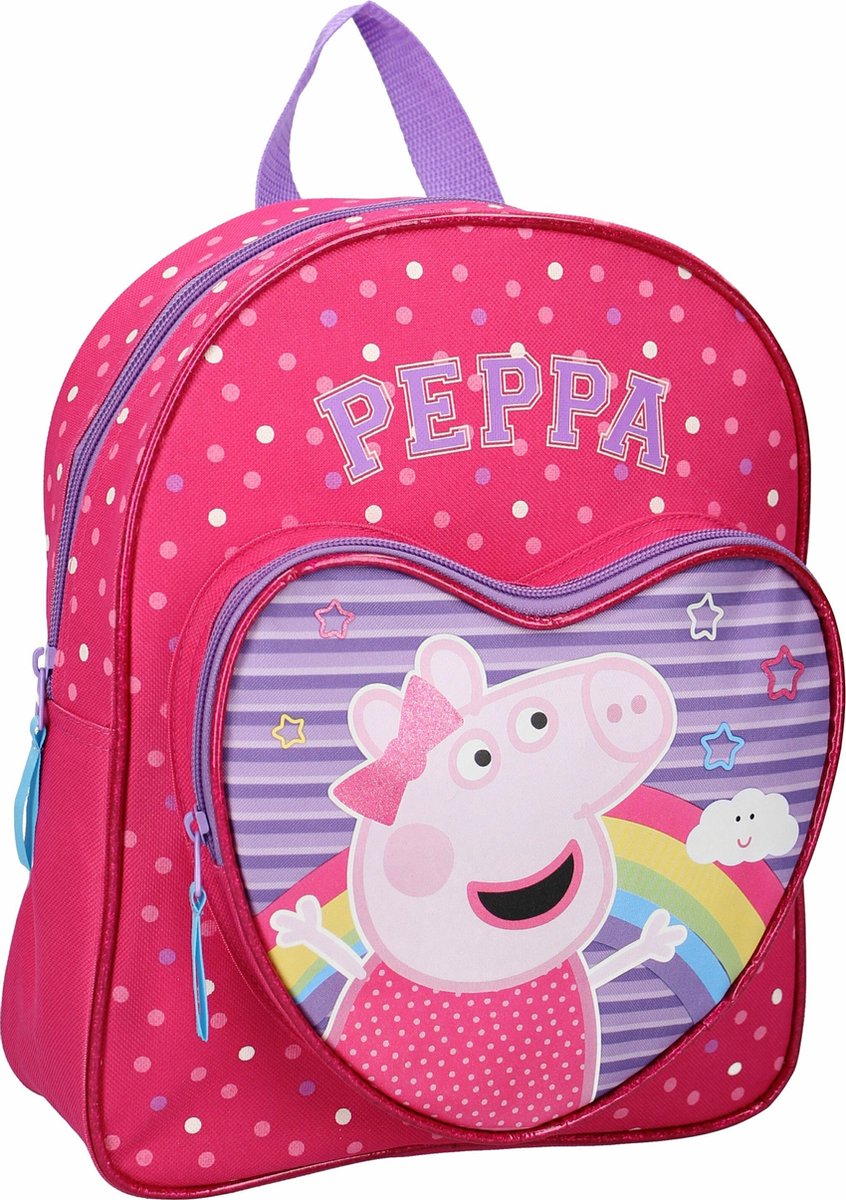 Nickelodeon rugzak Peppa Pig hart 7 liter polyester/paars - Roze