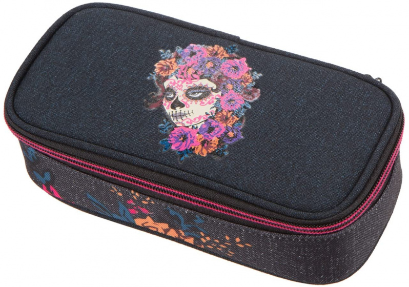 Walker etui Dia de Muertos 21 x 10 x 6 cm polyester - Zwart