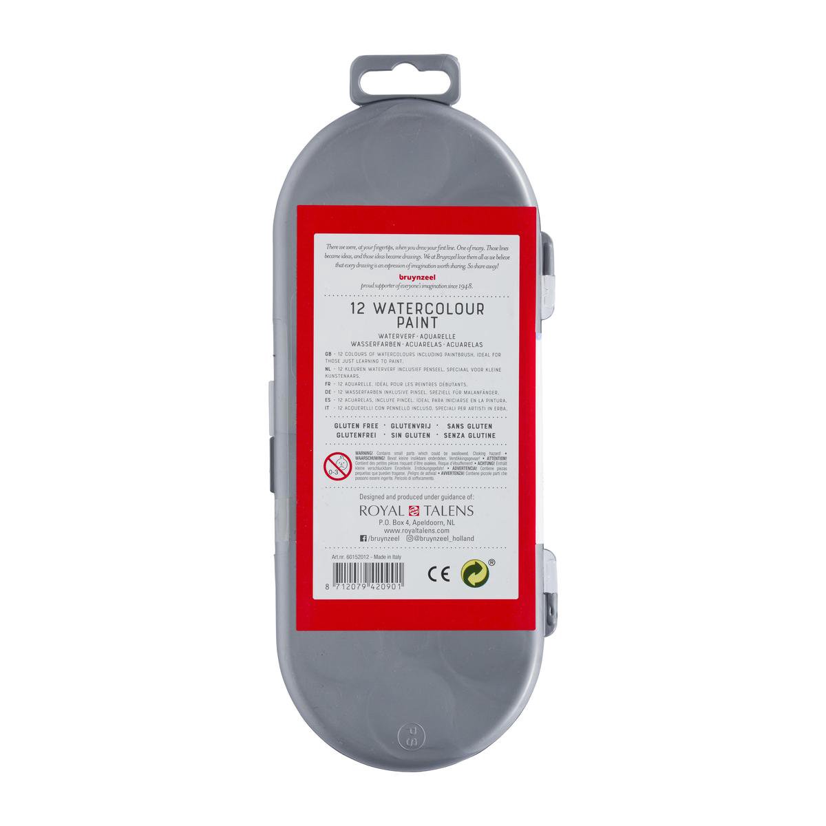 Bruynzeel waterverfpallet junior 12 kleuren 2 delig - Blauw