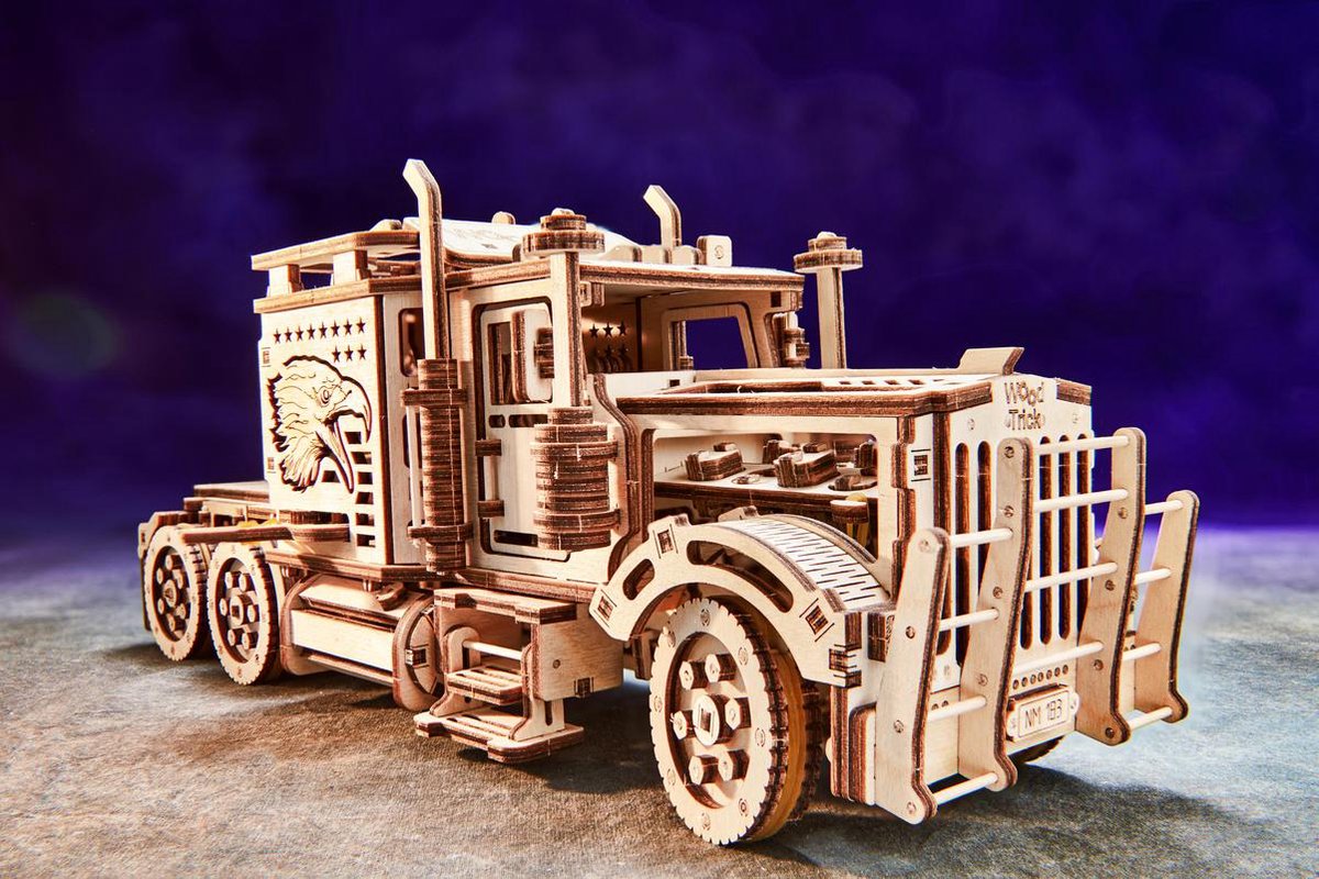Wood Trick modelbouwset Big Rig Truck 37,5 cm hout 485 delig