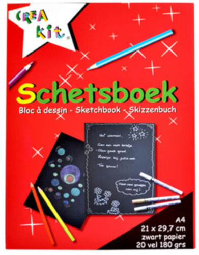 Crea-kit Crea kit schetsboek junior A4 papier 180 grs 20 vellen - Zwart
