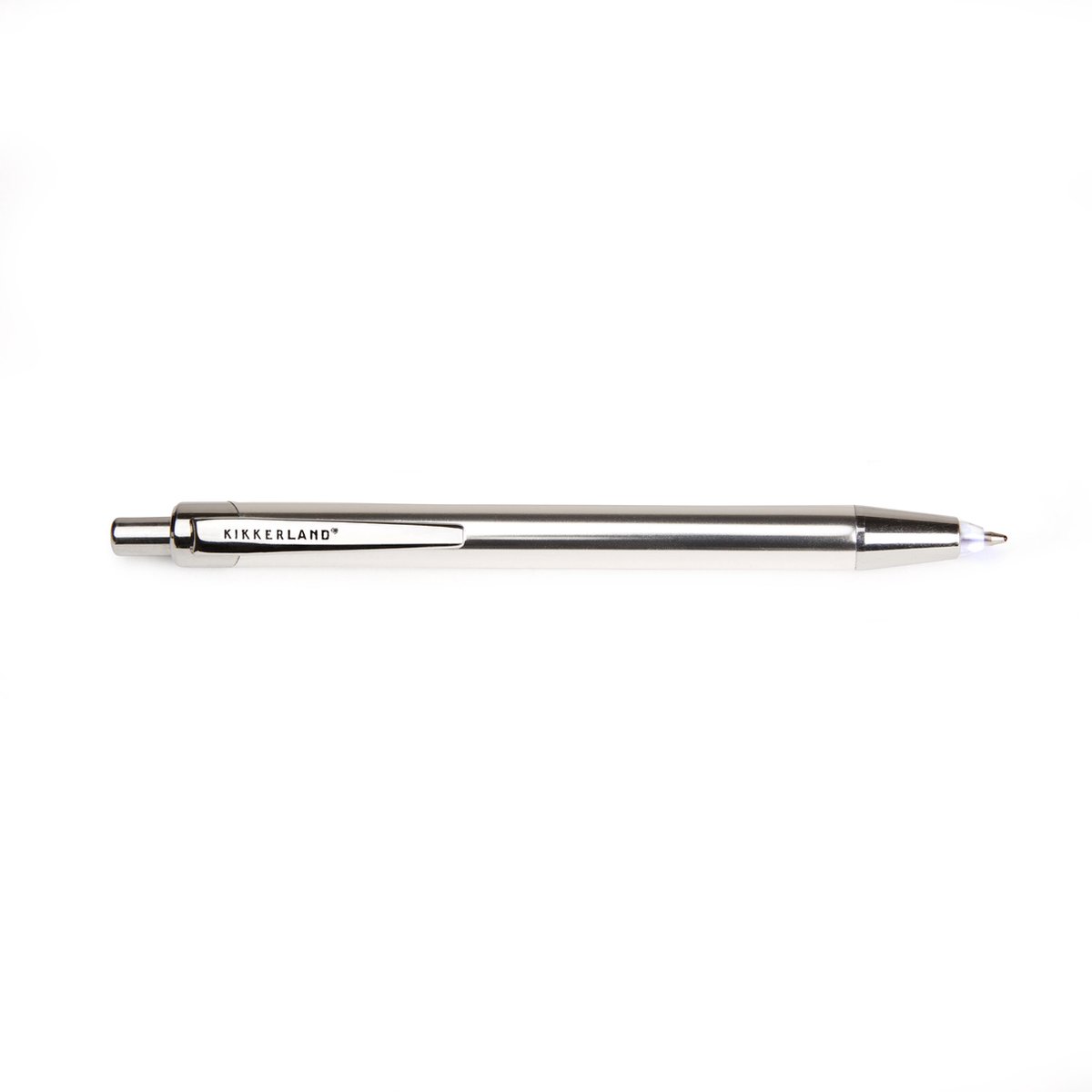 Kikkerland pen met zaklamp led 14 cm zilver - Silver