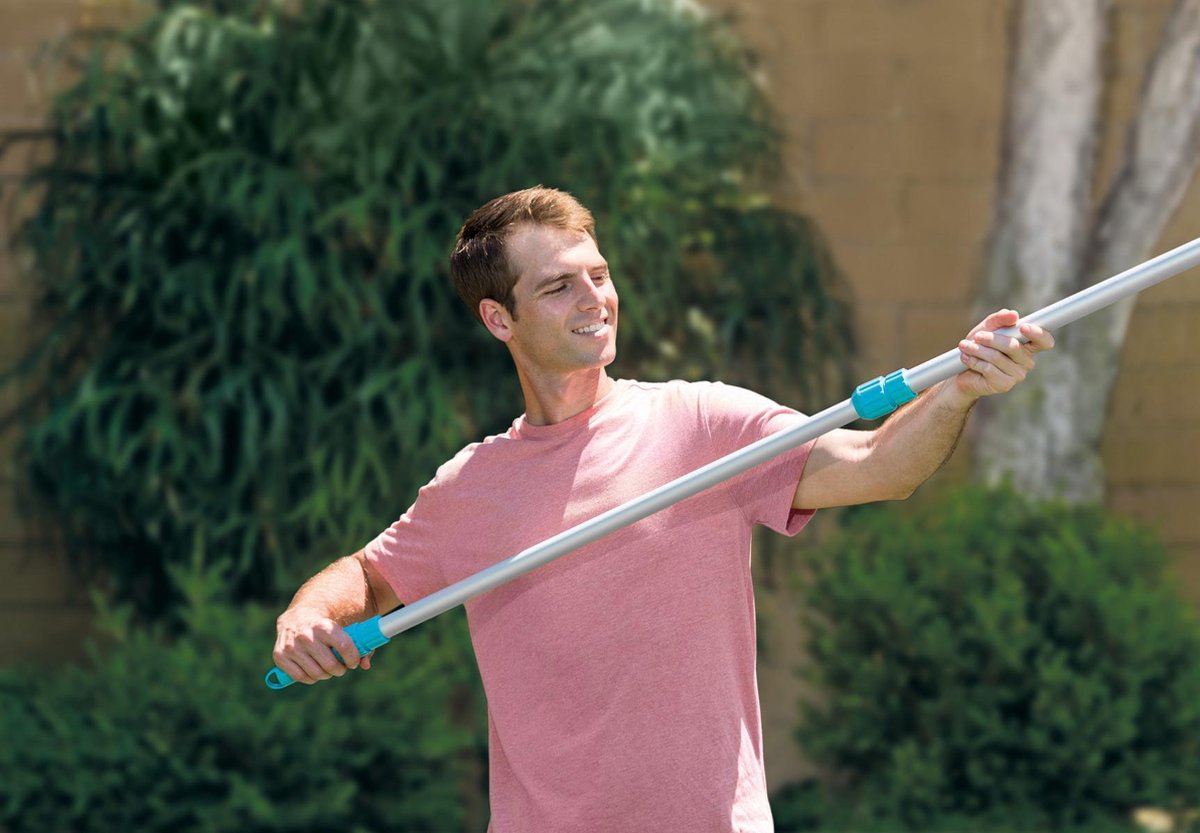 Intex telescoopsteel uitschuifbaar 239 cm zilver/blauw - Silver