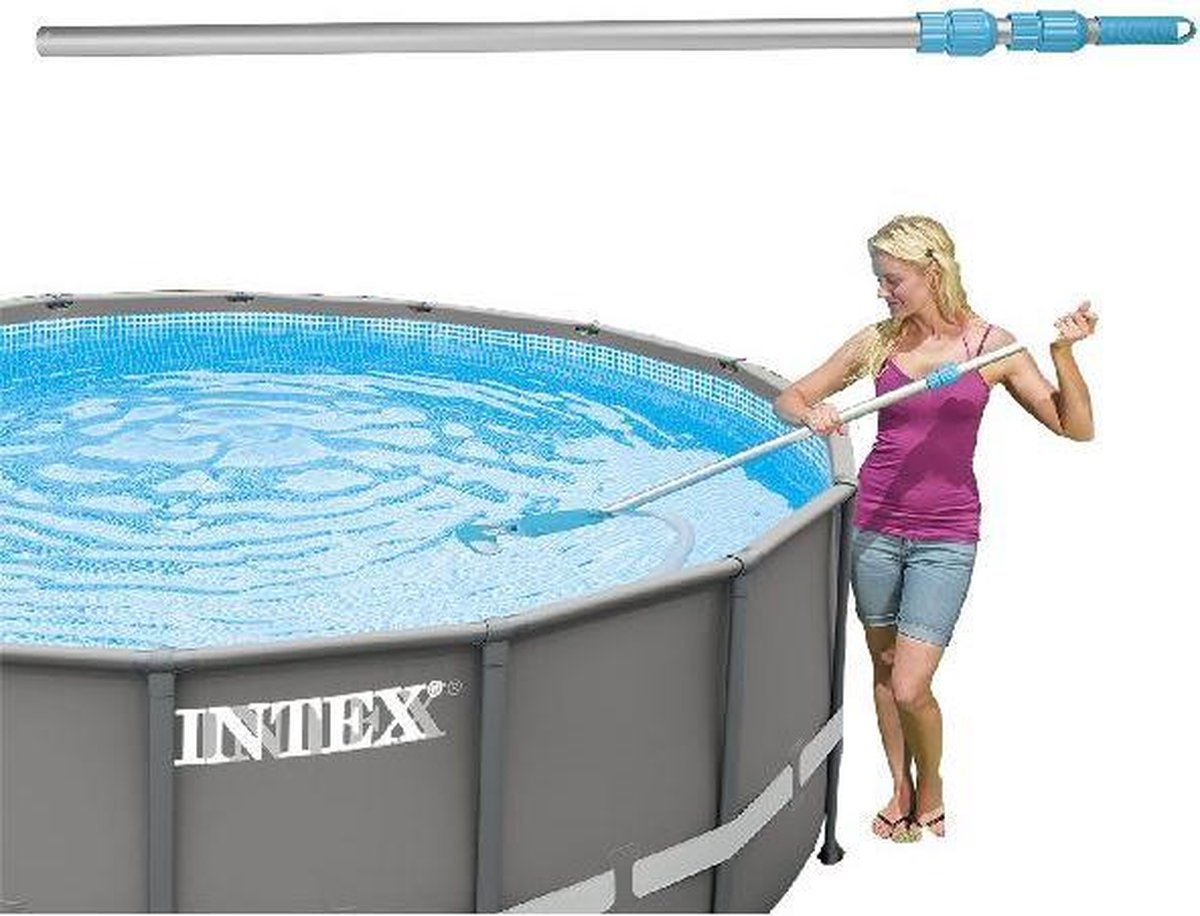 Intex telescoopsteel uitschuifbaar 239 cm zilver/blauw - Silver