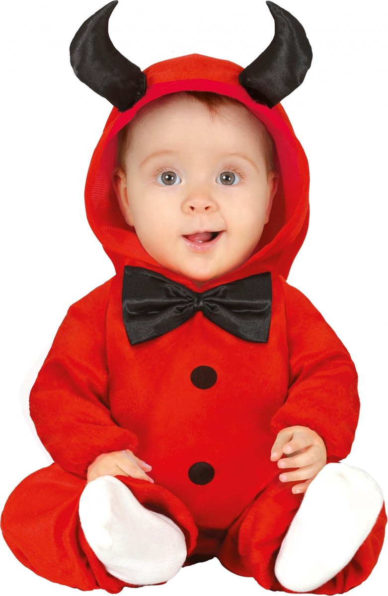 Feestbazaar Fiestas Guirca onesie duivel junior polyester mt 6 12 maanden - Rood