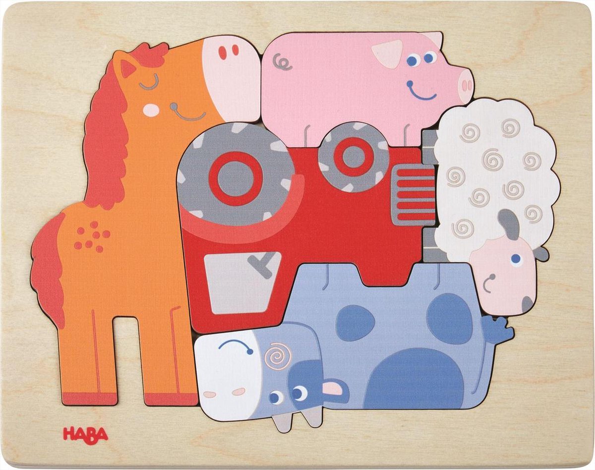 HABA vormpuzzel boerderij 22 x 17,5 cm junior hout