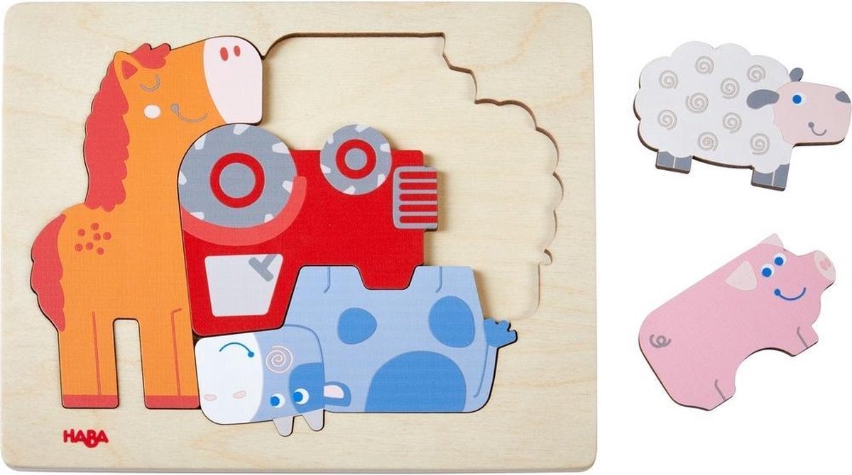HABA vormpuzzel boerderij 22 x 17,5 cm junior hout