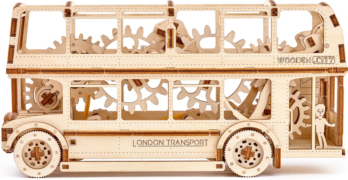 Wooden City modelbouwset Londen Bus hout naturel 216 delig
