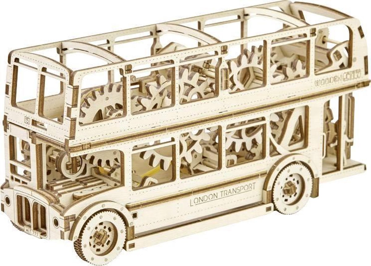 Wooden City modelbouwset Londen Bus hout naturel 216 delig