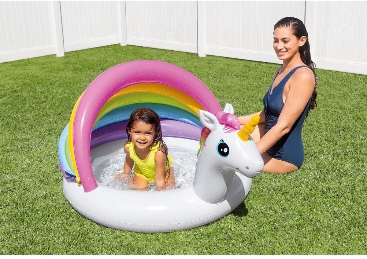 Intex opblaaszwembad Eenhoorn 127 x 102 cm pvc wit