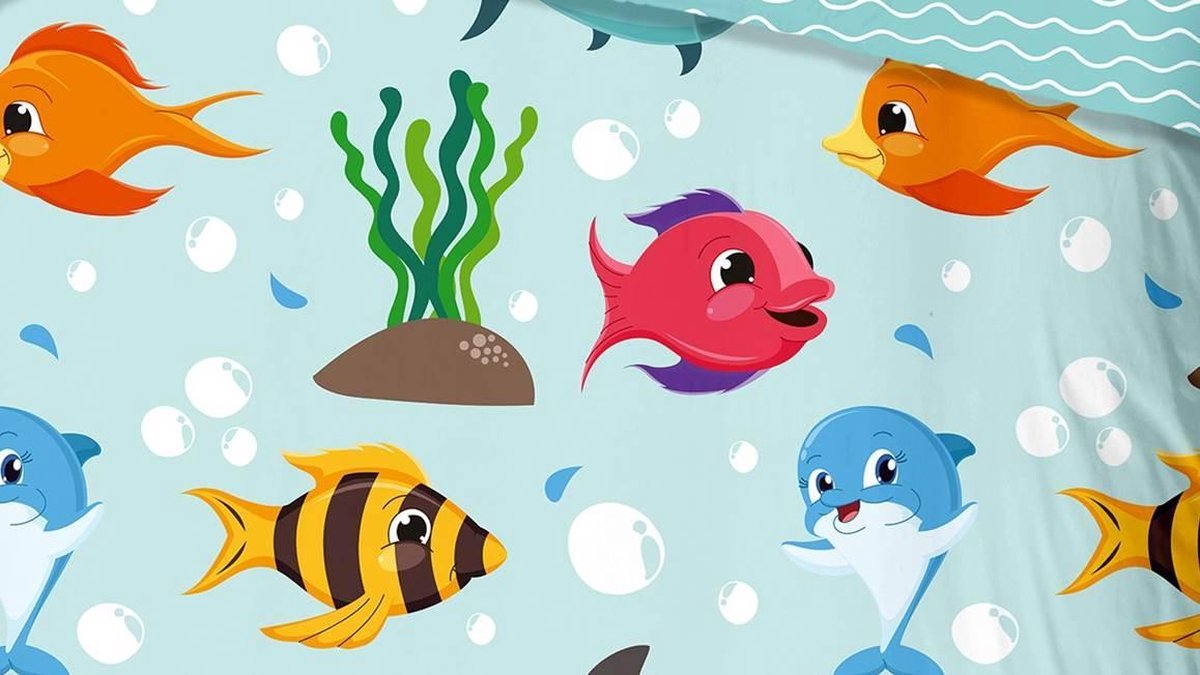 Good Morning dekbedovertrek Seaworld 140 x 220 cm katoen blauw