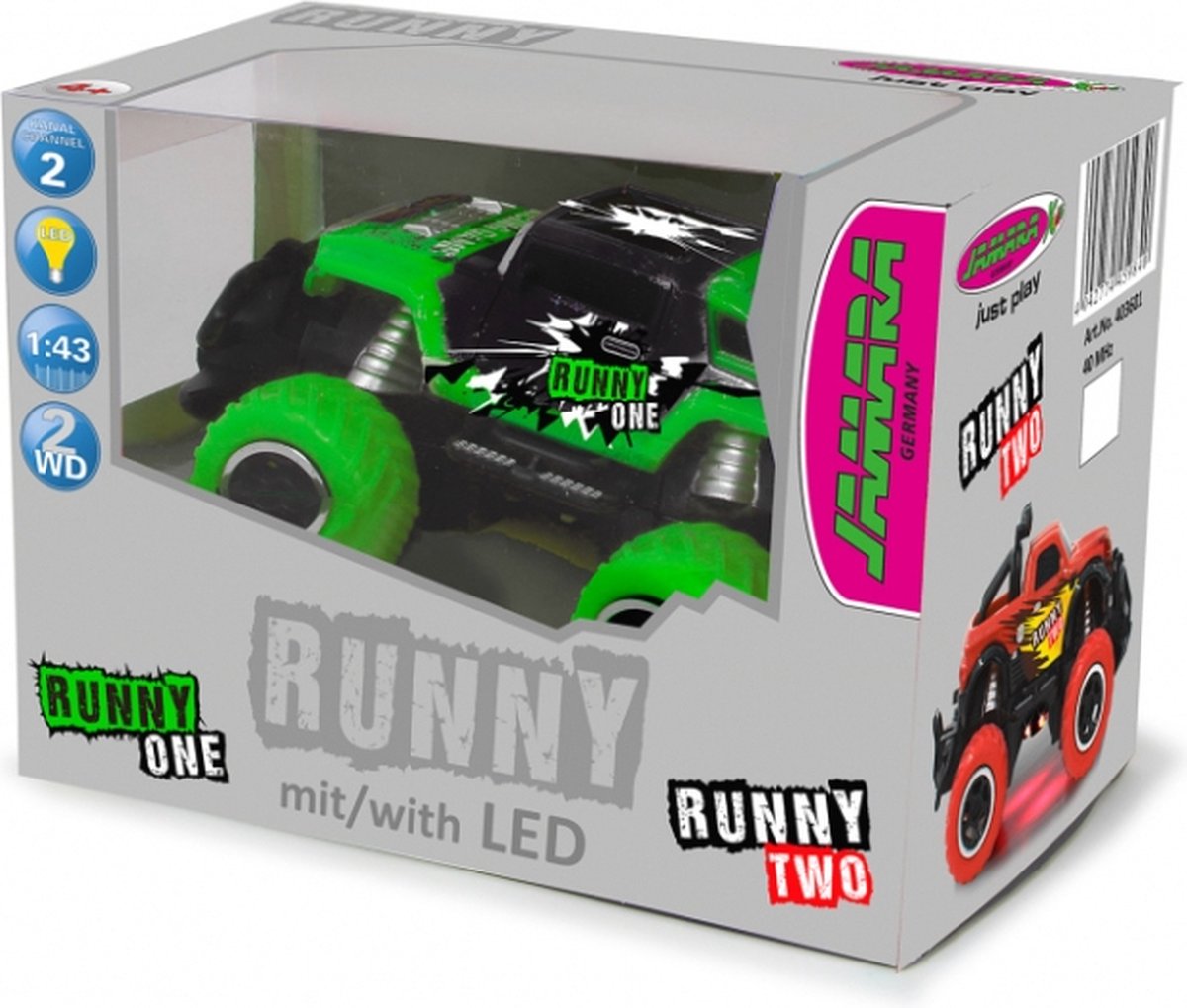 Jamara monstertruck RC Runny One 13,5 x 8,4 cm rubber - Groen