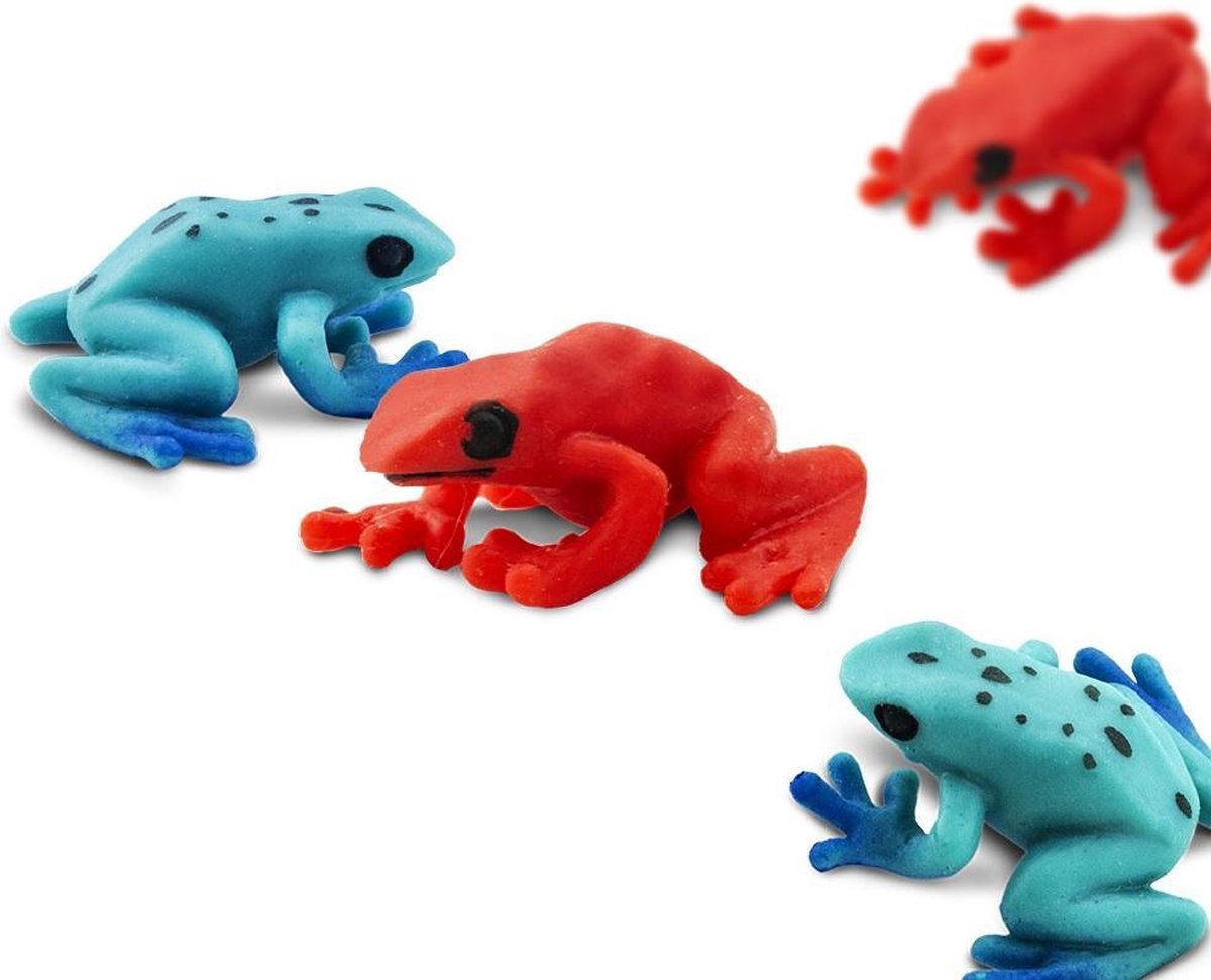 Safari speelset Lucky Minis gifkikker 2,5 cm blauw/rood 192 delig