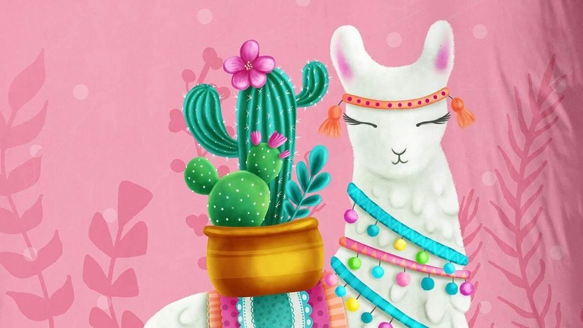 Good Morning dekbedovertrek Lalama 140 x 220 cm katoen - Roze